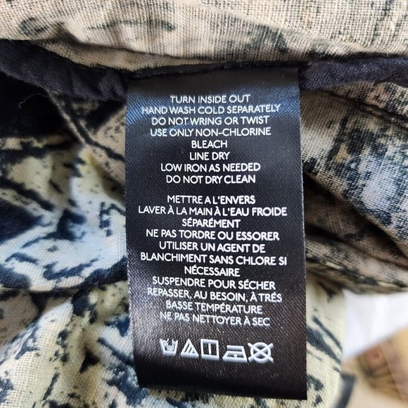 Free People Printed Maxi Duster Women's Oversize Medium Pockets Black/Tan New - Picture 12 of 13